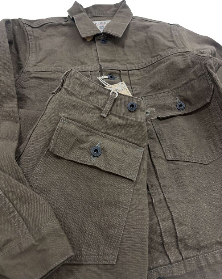 ONI01507L-HOX-OLB 13oz Sulfur dye Heavy Oxford Olive Brown TypeⅠJacket,, medium image number 10