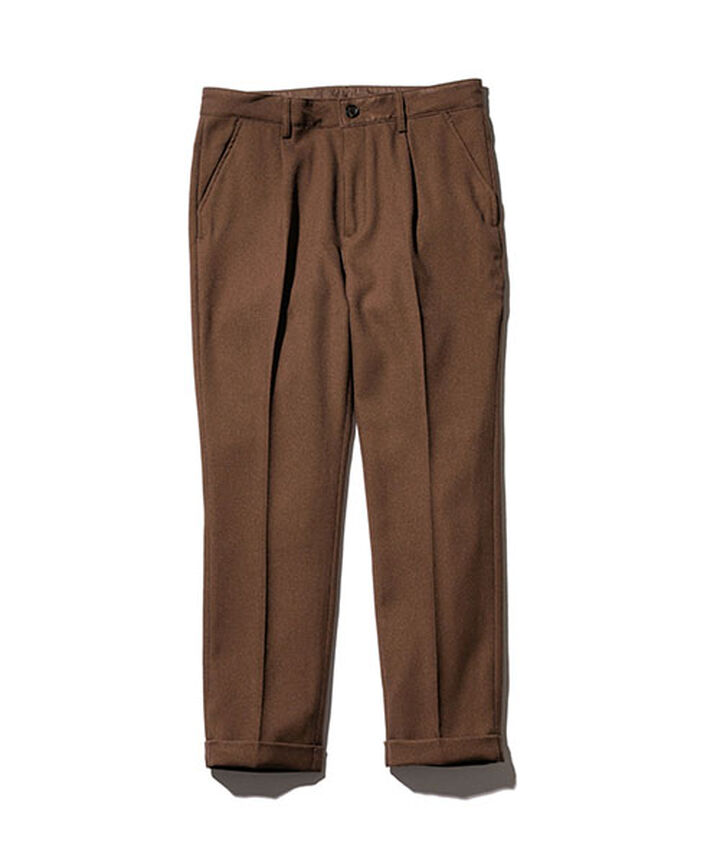 M-18102  / RETORO POLYESTER TWILL / ONE PLEATS STA-PREST TAPERED PANTS,BROWN, medium image number 5