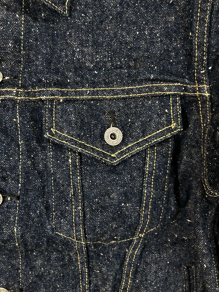 ONI02527P-CCD-Kabuki 15oz Crushed Concrete Denim Kabuki Selvedge TypeⅢ Jacket with handwarmer,, medium image number 4