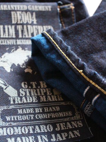DE004 denimio collab. original cobalt blue selvedge 14oz  slim tapered,, small image number 5
