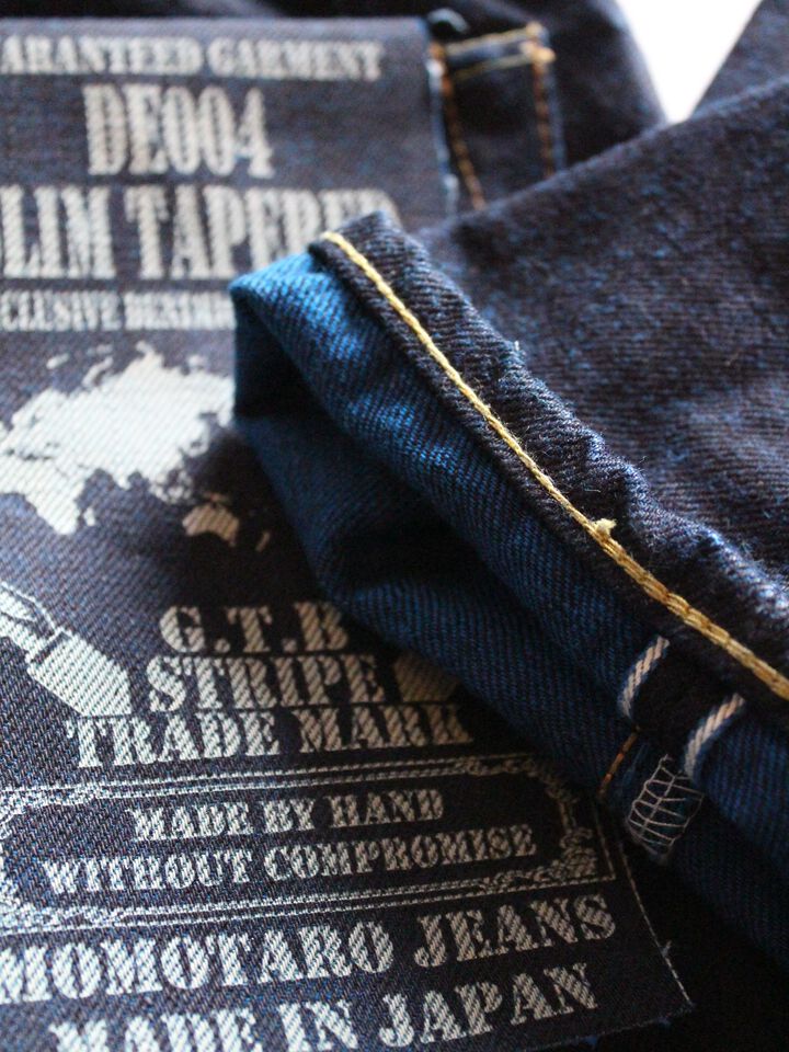 DE004 denimio collab. original cobalt blue selvedge 14oz  slim tapered,, medium image number 5