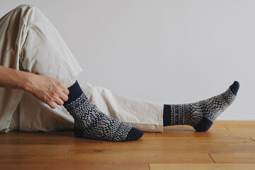 NK0120 Wool Jacquard Socks-BERLIN BLUE-M,BERLIN BLUE, small image number 3