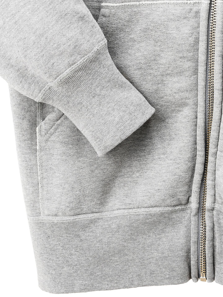 BARNS BR-3010 VINTAGE ZIP PARKA COZUN SWEAT MADE BY UNION SPECIAL-GRAY-L,GRAY, medium image number 3