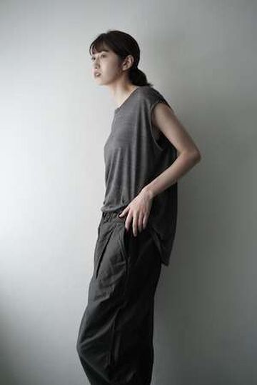 CAP709CS16 Feather Linen Jersey / Loosey Tank_Top-Ⅱ (SMOKE GRAY),GRAY, small image number 17