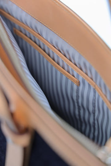 K-7 Tote Bag, Adjustable Shoulder Type-DENIM x Vegetable Tanned Leather,, small image number 7