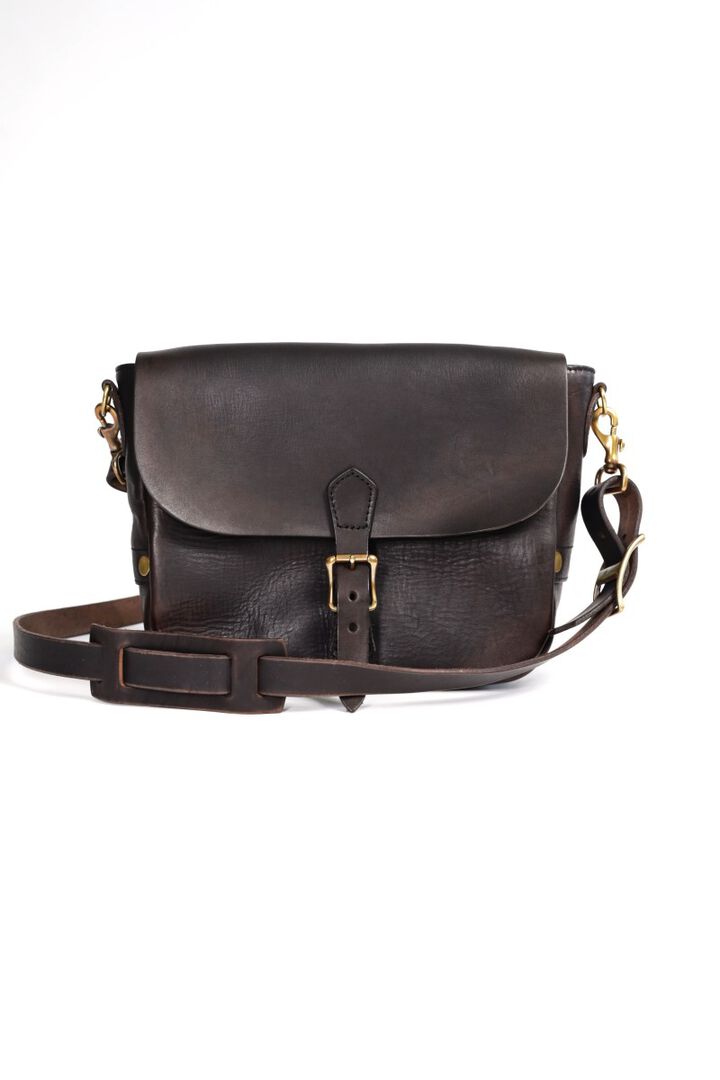 VS-249L LEATHER POSTMAN MINI SHOULDER BAG (BLACK)