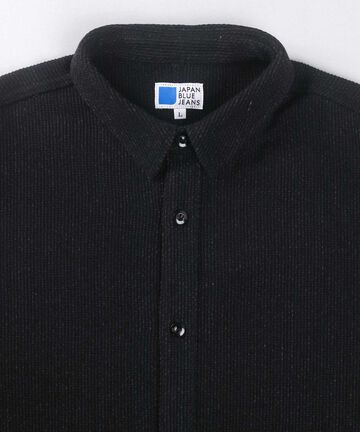 JBOT1327 Sashiko Black Big Shirts Jacket,BLACK, small image number 5