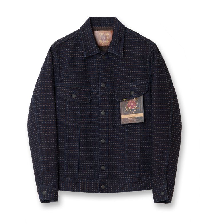 D4608 15oz Kakishibu Sashiko Denim Jacket,, medium image number 1