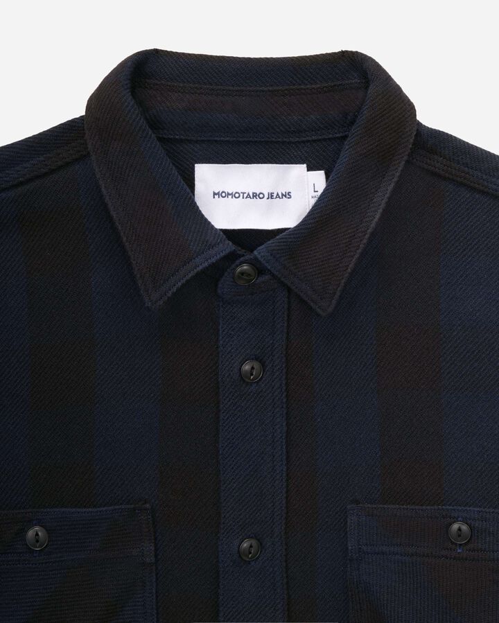 MMLS6002 BLOCK CHECK L/S SHIRT,NAVY, medium image number 2