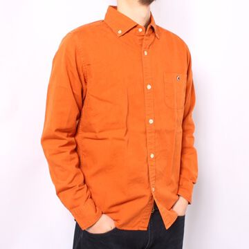 BARNS 1888 little collar long sleeve ox ford button down shirts (NAVY, WHITE, BLUE, ORANGE),, small image number 10