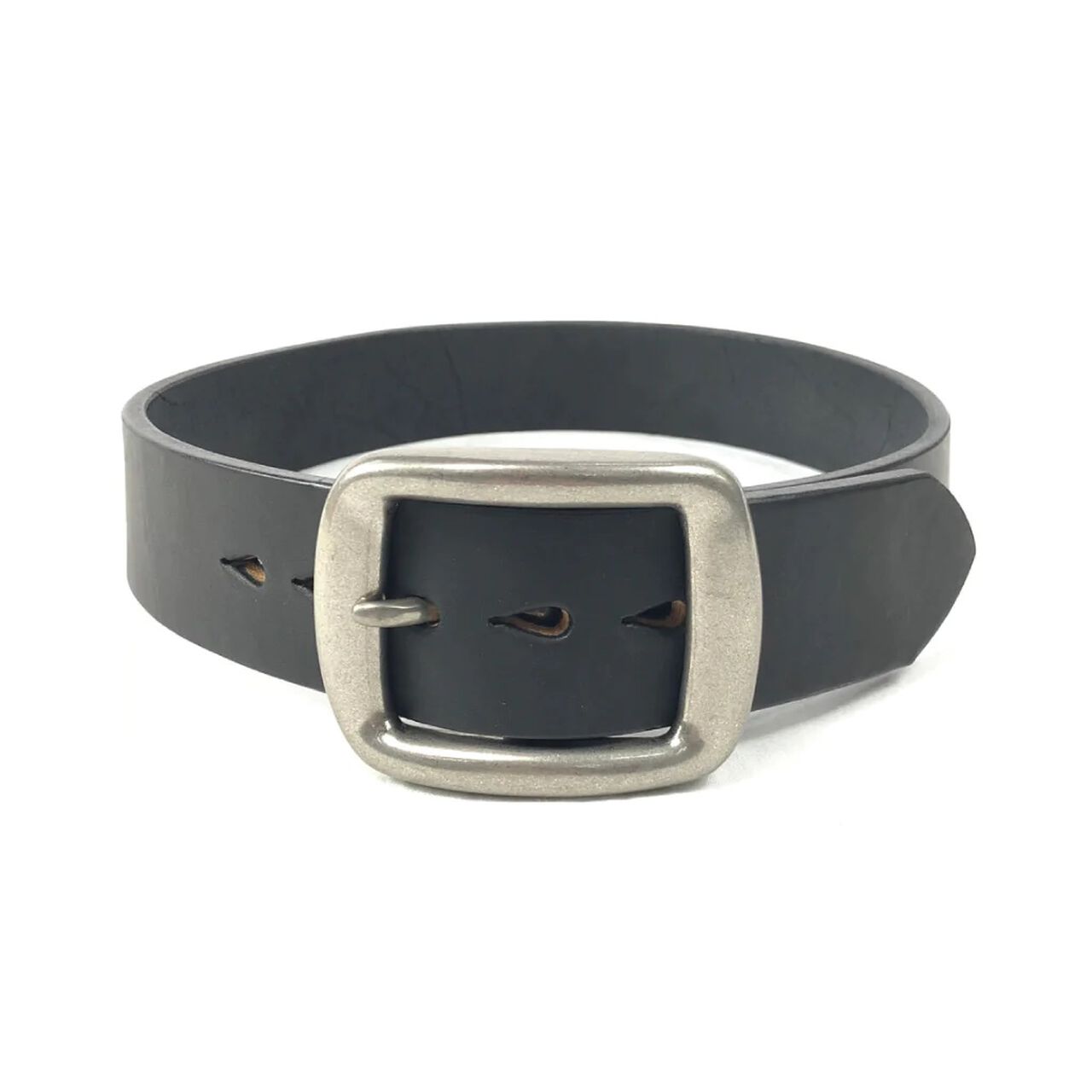 Yin & Yang Black Leather Samurai Belt Samurai Heavy Curve Belt Black - Premium Japanese Denim  main image 2