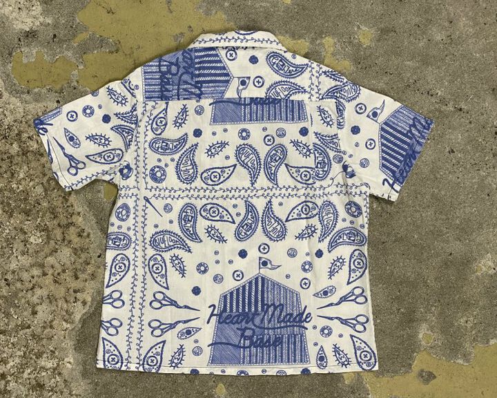 GZ-OPCBN-0404 open collar S/S shirts bandana pattern BL-BLUE-S,BLUE, medium image number 1