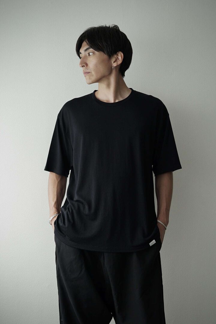 【CAPERTICA】CAP708CS02 Super140s Washable Wool Jersey / S140 Wool Tee,MIDNIGHT, medium image number 0
