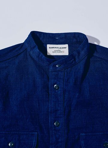 SSS25-YRC Natural Indigo &times; Pure Indigo &ndash; Bible Series Detachable Collar Shirt,, small image number 3