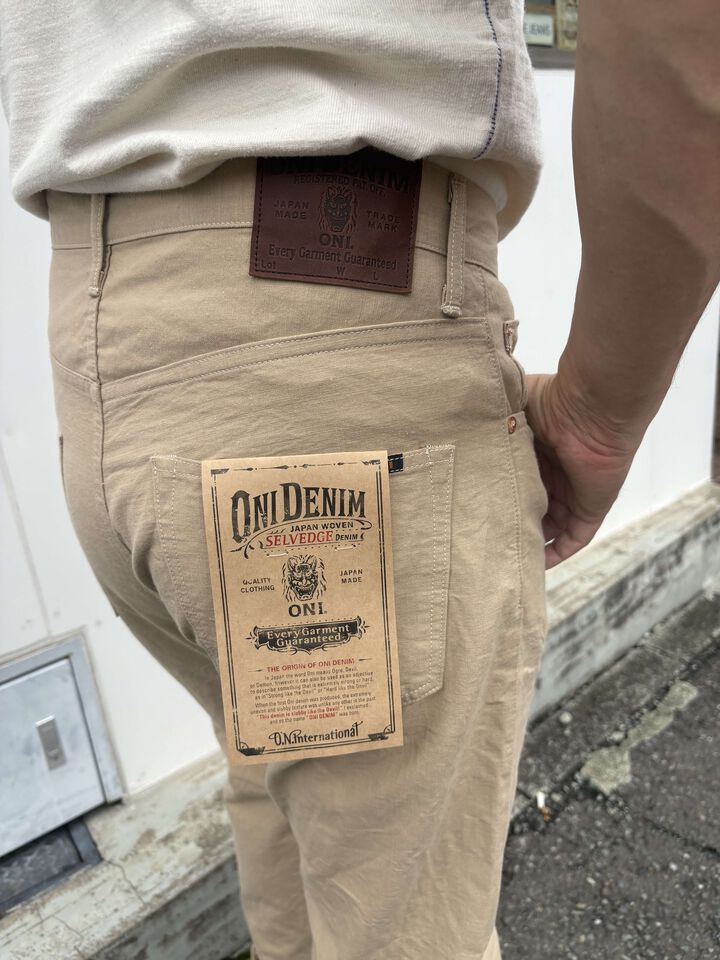 ONI266-8SVCBE 8oz Selvedge Chambray Beige Relax Straight,, medium image number 6