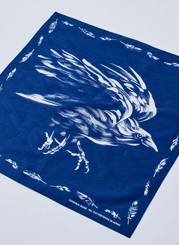 SJ-BANDANA-02 "Yatagarasu Crow" Pattern COTTON BANDANA,OLIVE, small image number 5