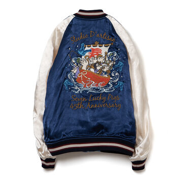 SP-090 45th Souvenir Jacket (One wash),NAVY x BLUE, small image number 1