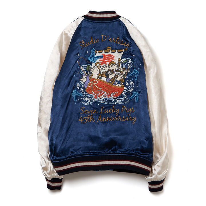 SP-090 45th Souvenir Jacket (One wash),NAVY x BLUE, medium image number 1