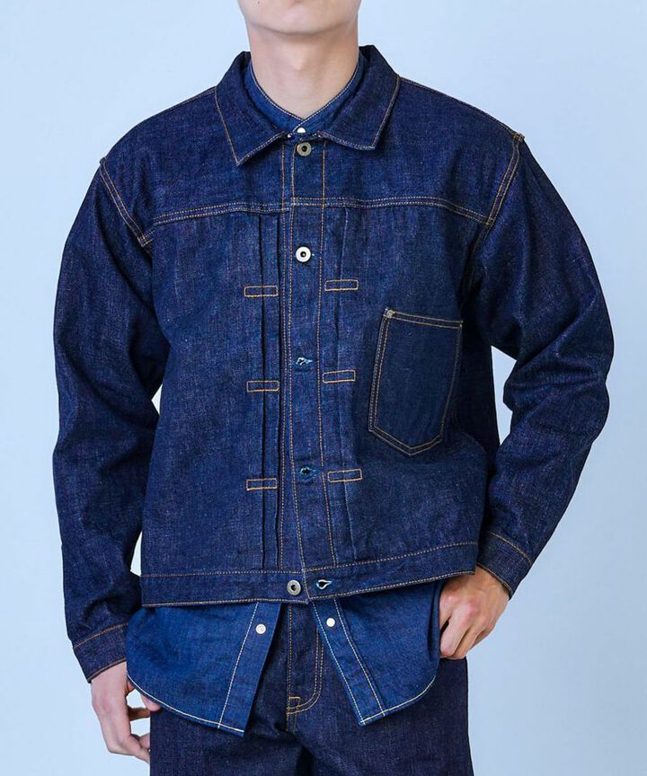 JBOT11013A 14.8OZ CLASSIC DENIM 1ST TYPE JACKET INDIGO,, medium
