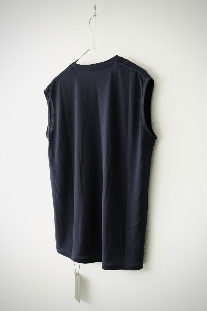 【CAPERTICA】CAP711CS02 Super120s Washable Wool jersey / Loosey Tank_Top,BLACK, medium image number 8