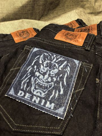 ONI200-14BLK 14oz Oni Denim (Weft: Black) Wide Straight,, small image number 0