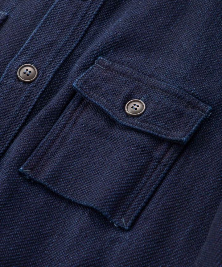 MLS1070M23 Heavy ID dobby work shirts-INDIGO-38,INDIGO, medium image number 4