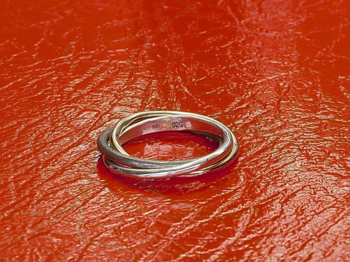 HYO-247BRS Brass Crooked Trinity RING,, medium image number 2
