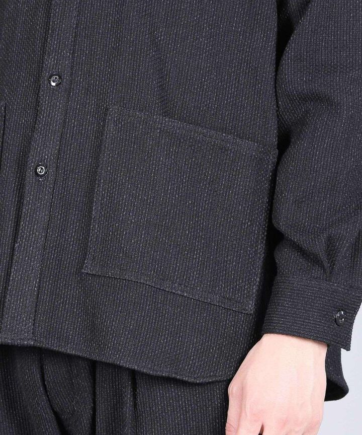 JBOT1327 Sashiko Black Big Shirts Jacket,BLACK, medium image number 6