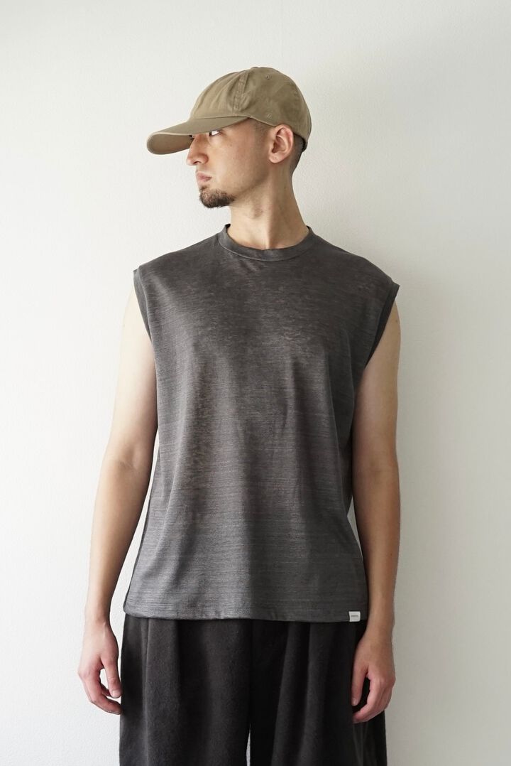 【CAPERTICA】CAP707CS05 Feather Linen Jersey / Loosey Tank_Top,BLACK, medium image number 6