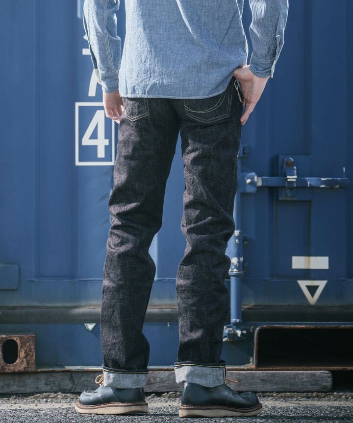 G017-MB Copper Label14.7oz Deep Colored Selvedge denim tight Straight-One Washed-30,, medium image number 0