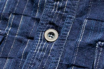 SSS21IK PURE INDIGO ICHIMATSU WORK SHIRT-INDIGO KOUSHI-XS,INDIGO KOUSHI, small image number 5