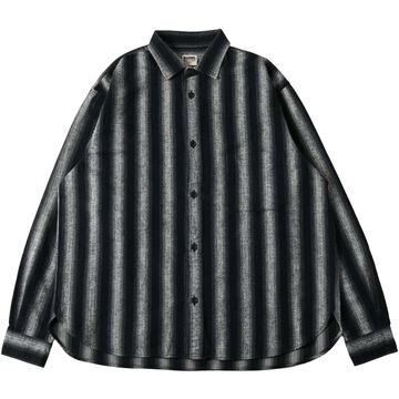 BR-25325 SHAGGY STRIPE SHIRTS,BLACK, small image number 0