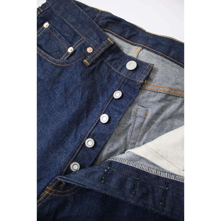 120A 14.0oz Plain Selvedge Denim Button Fly Jeans Line2 Straight,, medium image number 3