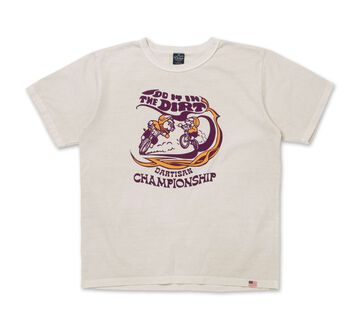 8163A Pigment Dyed Print T-shirts,ORANGE, small image number 1
