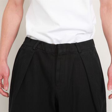 182PT02 Sashiko W-Tuck Pants（BLACK）-BLACK-L,BLACK, small image number 3