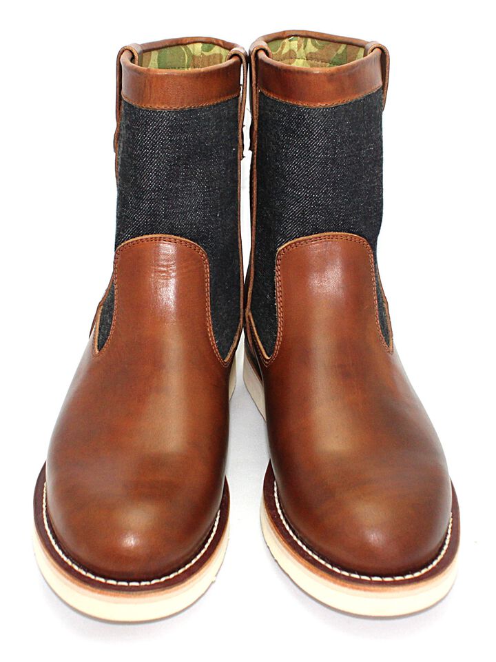 MD-019 Momotaro Jeans Denim Farmer Boots (Brown),, medium image number 3