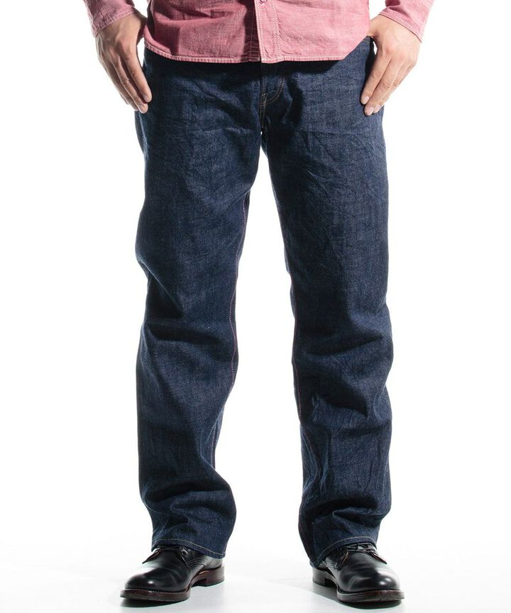 G003-MZ 14.7oz Copper Label Classic Wide Straight Zipper Fly Jeans-One Washed-28,, medium image number 14