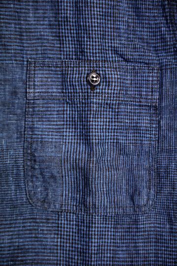 01-8068 INDIGO LINEN WORK SHIRT (101 INDIGO CHECK),, small image number 4