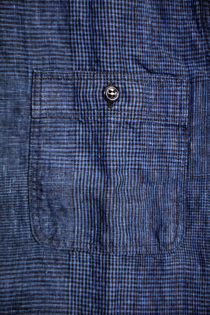 01-8068 INDIGO LINEN WORK SHIRT (101 INDIGO CHECK),, medium image number 4