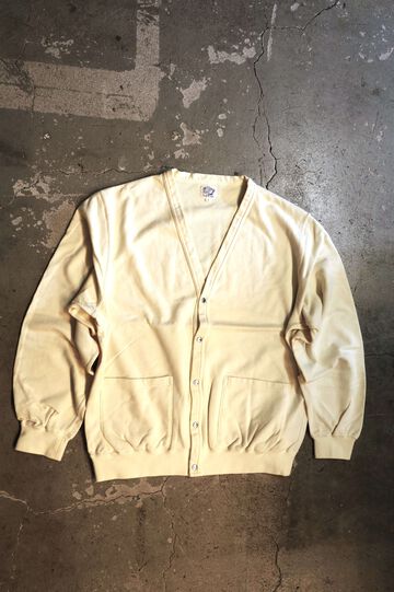 01-0043 LIGHT WEIGHT FRENCH TERRY SWEAT SHIRT CARDIGAN (43  PALE YELLOW),, small image number 0