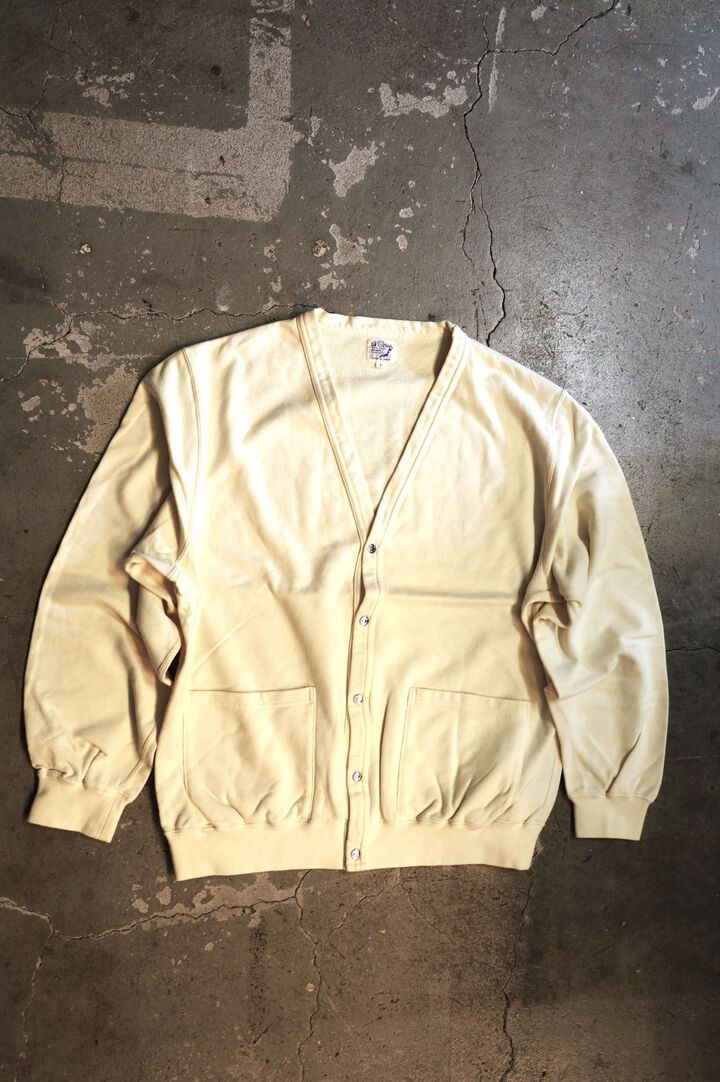 01-0043 LIGHT WEIGHT FRENCH TERRY SWEAT SHIRT CARDIGAN (43  PALE YELLOW),, medium