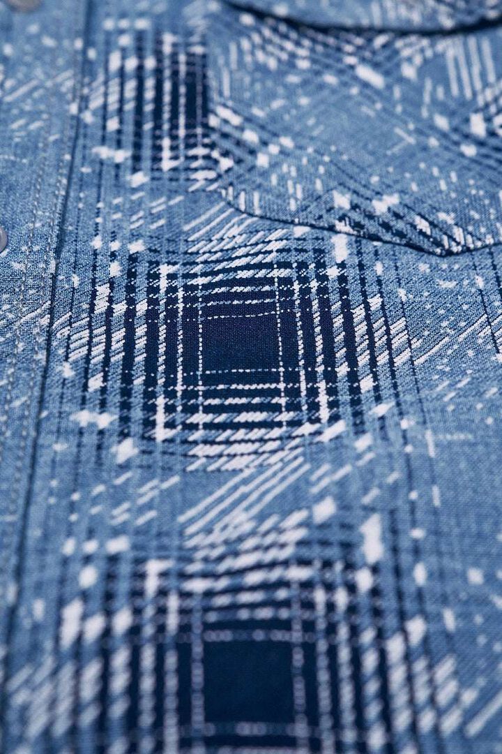 SSS26-YBC Indigo-dyed Snow Ombre Check Pattern Work Shirt,, medium image number 6