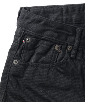 CIRCLE 14oz Zimbabwe x Australian cotton vintage Selvedge Black straight (One washed) J316,, small image number 5