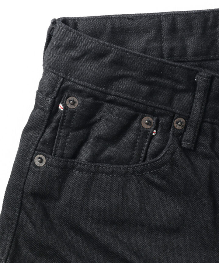CIRCLE 14oz Zimbabwe x Australian cotton vintage Selvedge Black straight (One washed) J316,, medium image number 5