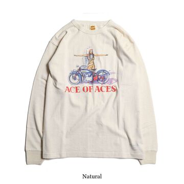 TR25AW-202 Ace of Aces OD L/S Tee,NATURAL, small image number 0