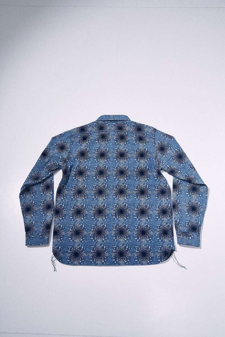 SSS26-YBC Indigo-dyed Snow Ombre Check Pattern Work Shirt,, medium image number 1
