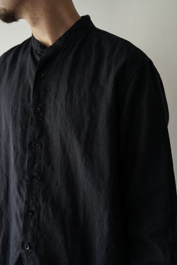 241SH08 ND-Linen Poplin / Granpa Shirts,LOGWOOD BLACK, small image number 4