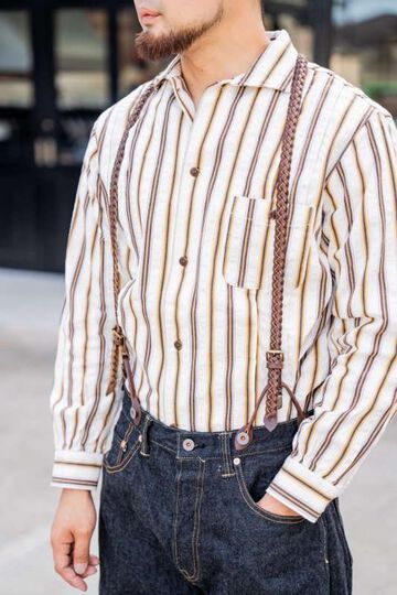 GZ-MLS Leather Suspenders (Chromexcel),BROWN, small image number 4