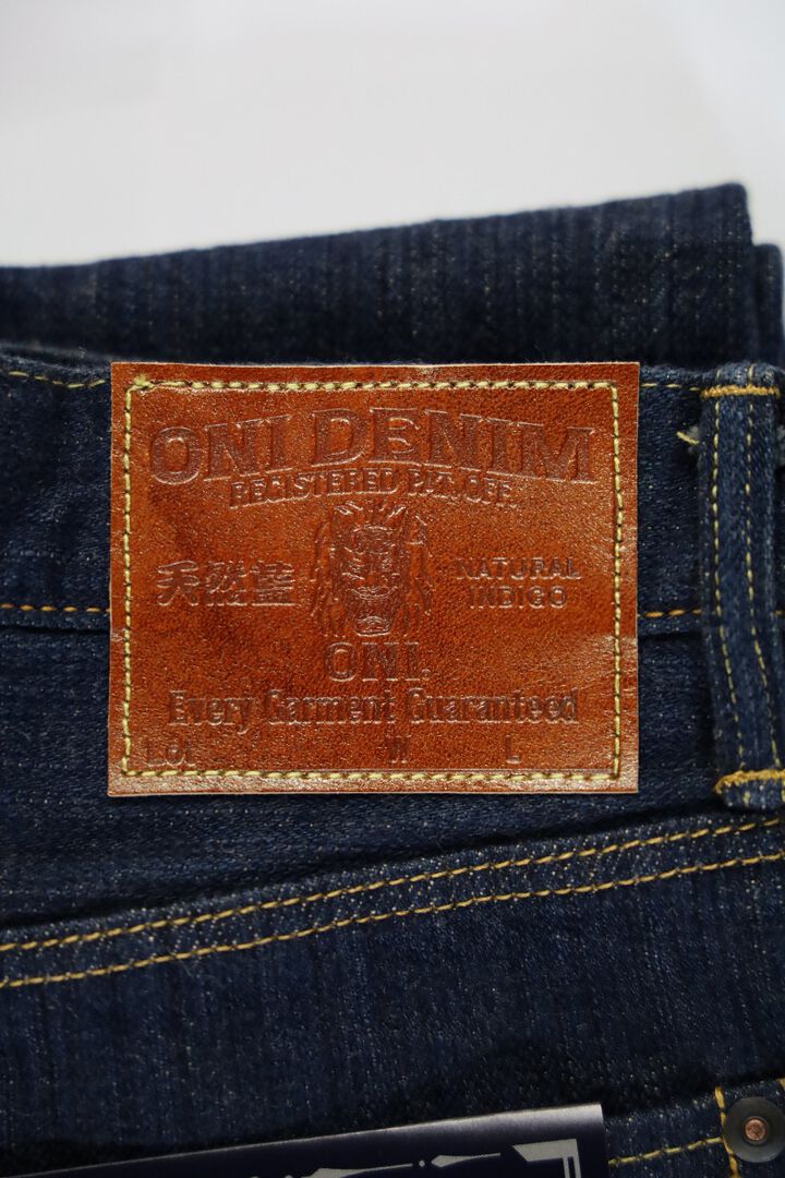 ONI-510-SHMKIWAMI-BE 16oz Natural Indigo Rope Dyed Denim Topping with Beige Semi-Handmade Straight-One Washed-29,, medium image number 4