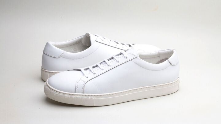 "STANLEY" LACE UP LEATHER SNEAKER (WHITE, BLACK)